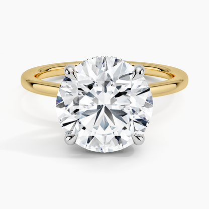 4.10 Karat Hidden Halo Tasarım Tektaş Laboratuvar Pırlanta Yüzük 18K  - Elora - Bold Diamonds