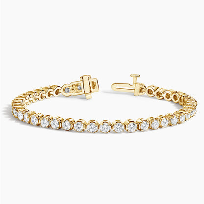 Su Yolu Model 4.00 Karat Yuvarlak Kesim Laboratuvar Pırlanta Bileklik 18K - Bold Diamonds