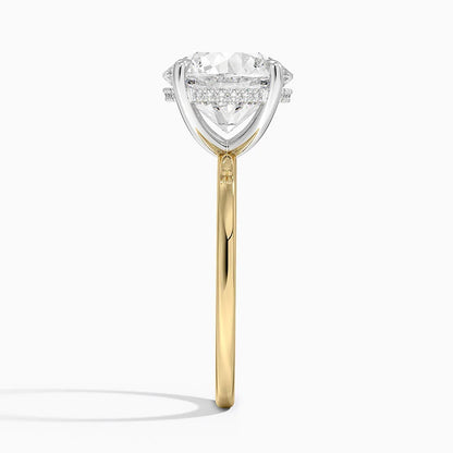 4.10 Karat Hidden Halo Tasarım Tektaş Laboratuvar Pırlanta Yüzük 18K  - Elora - Bold Diamonds