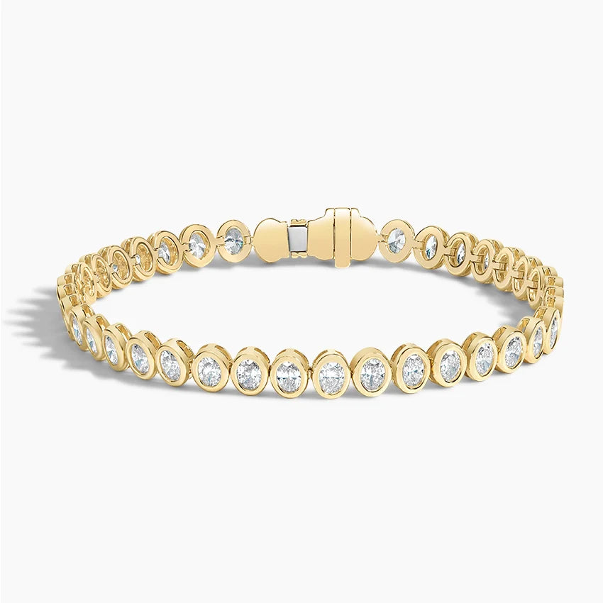 Su Yolu Model 4.00 Karat Oval Kesim Laboratuvar Pırlanta Bileklik 18K - Bold Diamonds