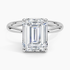 4.10 Karat Emerald Kesim Hidden Halo Tasarım Tektaş Laboratuvar Pırlanta Yüzük 18K  - Alvora - Bold Diamonds