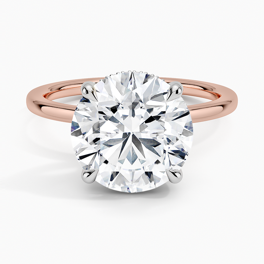4.10 Karat Hidden Halo Tasarım Tektaş Laboratuvar Pırlanta Yüzük 18K  - Elora - Bold Diamonds