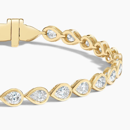 Su Yolu Model 4.00 Karat Damla Kesim Laboratuvar Pırlanta Bileklik 18K - Bold Diamonds