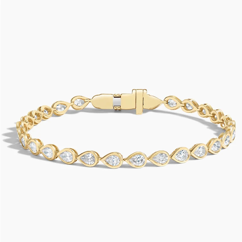 Su Yolu Model 4.00 Karat Damla Kesim Laboratuvar Pırlanta Bileklik 18K - Bold Diamonds