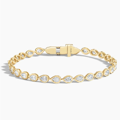 Su Yolu Model 4.00 Karat Damla Kesim Laboratuvar Pırlanta Bileklik 18K - Bold Diamonds