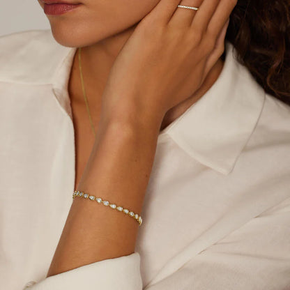 Su Yolu Model 4.00 Karat Damla Kesim Laboratuvar Pırlanta Bileklik 18K - Bold Diamonds