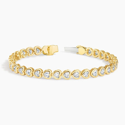 Su Yolu Model 4.00 Karat Kalp Kesim Laboratuvar Pırlanta Bileklik 18K - Bold Diamonds