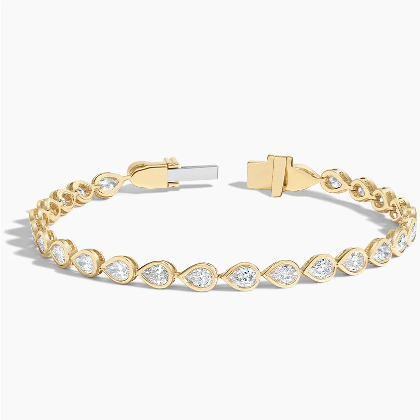 Su Yolu Model 4.00 Karat Damla Kesim Laboratuvar Pırlanta Bileklik 18K - Bold Diamonds