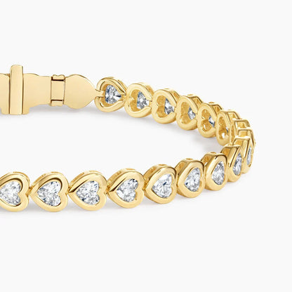 Su Yolu Model 4.00 Karat Kalp Kesim Laboratuvar Pırlanta Bileklik 18K - Bold Diamonds
