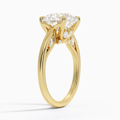 4.30  Hidden Halo Tasarım Tektaş Laboratuvar Pırlanta Yüzük  - Dalara