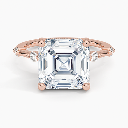 4.20 Asscher Kesim Hidden Halo Tasarım Tektaş Laboratuvar Pırlanta Yüzük - Zelora