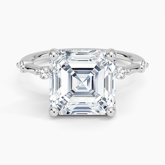 4.20 Karat Asscher Kesim Hidden Halo Tasarım Tektaş Laboratuvar Pırlanta Yüzük - Nice