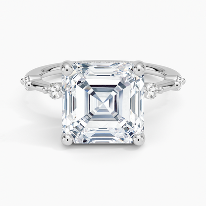 4.20 Asscher Kesim Hidden Halo Tasarım Tektaş Laboratuvar Pırlanta Yüzük - Zelora