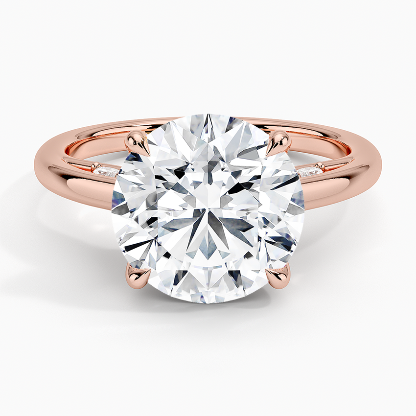 4.30  Hidden Halo Tasarım Tektaş Laboratuvar Pırlanta Yüzük  - Dalara