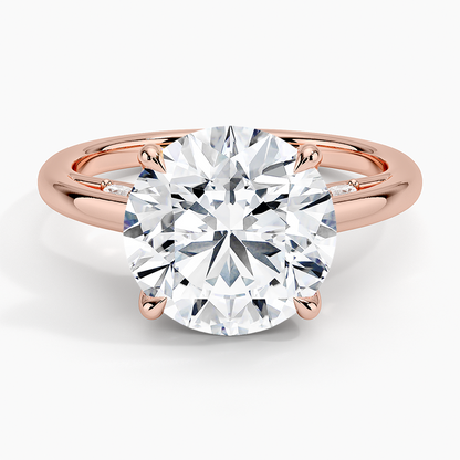 4.30  Hidden Halo Tasarım Tektaş Laboratuvar Pırlanta Yüzük  - Dalara