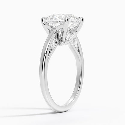 4.30  Hidden Halo Tasarım Tektaş Laboratuvar Pırlanta Yüzük  - Dalara