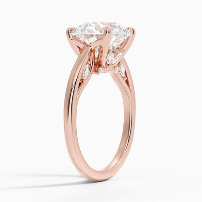 4.30  Hidden Halo Tasarım Tektaş Laboratuvar Pırlanta Yüzük  - Dalara