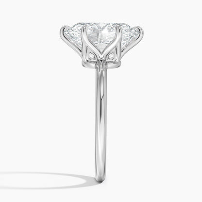 4.10 Oval Kesim Hidden Halo Tasarım Tektaş Laboratuvar Pırlanta Yüzük - Eylora