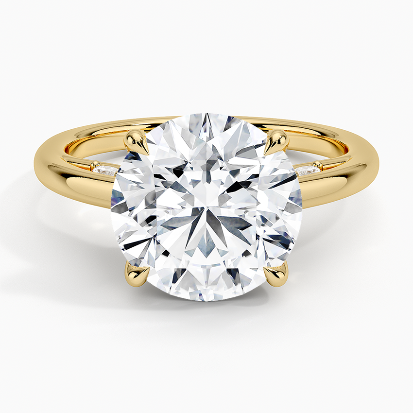 4.30  Hidden Halo Tasarım Tektaş Laboratuvar Pırlanta Yüzük  - Dalara