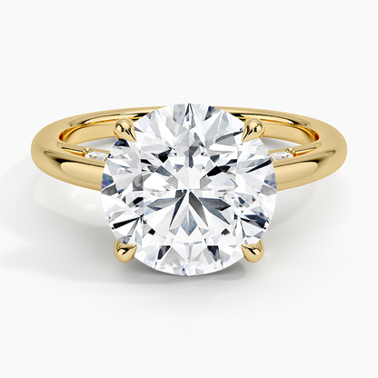 4.30  Hidden Halo Tasarım Tektaş Laboratuvar Pırlanta Yüzük  - Dalara