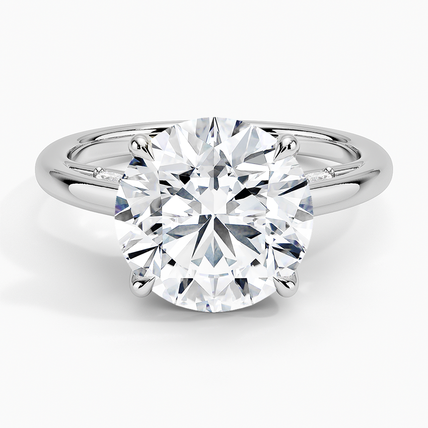 4.30  Hidden Halo Tasarım Tektaş Laboratuvar Pırlanta Yüzük  - Dalara