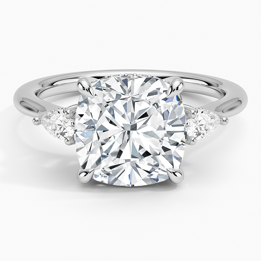 1.60 Carat Princess Halo Design Solitaire Lab Diamond Ring 18K - Florina 