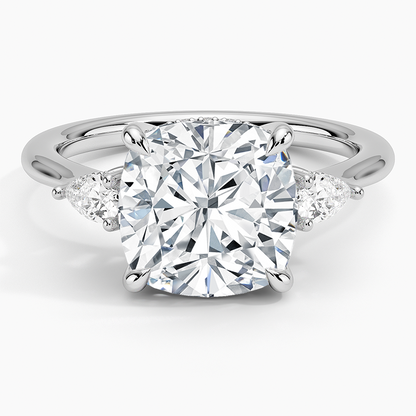 1.60 Carat Princess Halo Design Solitaire Lab Diamond Ring 18K - Florina 