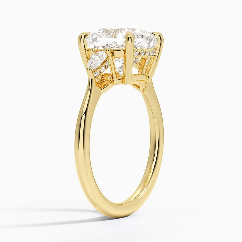 1.60 Carat Princess Halo Design Solitaire Lab Diamond Ring 18K - Florina 