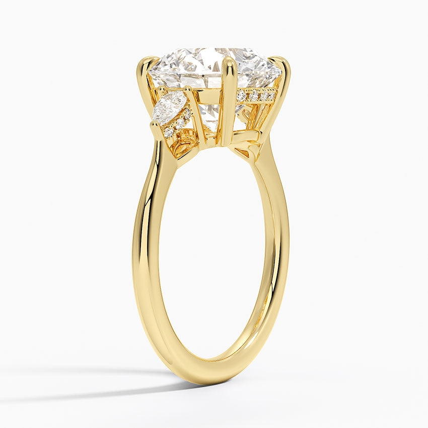 4.50 Karat Yuvarlak Kesim Hidden Halo Tasarım Tektaş Laboratuvar Pırlanta Yüzük - Madrid - Bold Diamonds