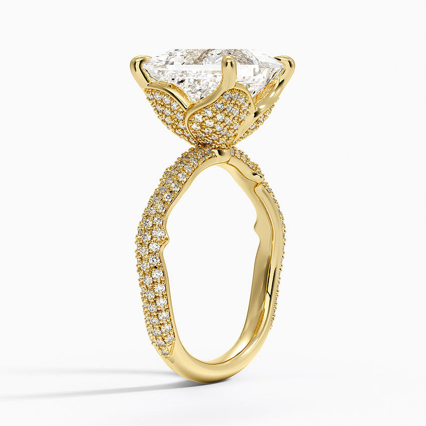 4.75 Karat Prenses Kesim Hidden Halo Tasarım Tektaş Laboratuvar Pırlanta Yüzük - Sorrento
