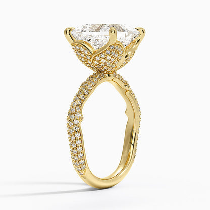 4.75 Prenses Kesim Hidden Halo Tasarım Tektaş Laboratuvar Pırlanta Yüzük - Filara