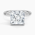 4.10 Karat Prenses Kesim Hidden Halo Tasarım Tektaş Laboratuvar Pırlanta Yüzük 18K  - Alvora - Bold Diamonds