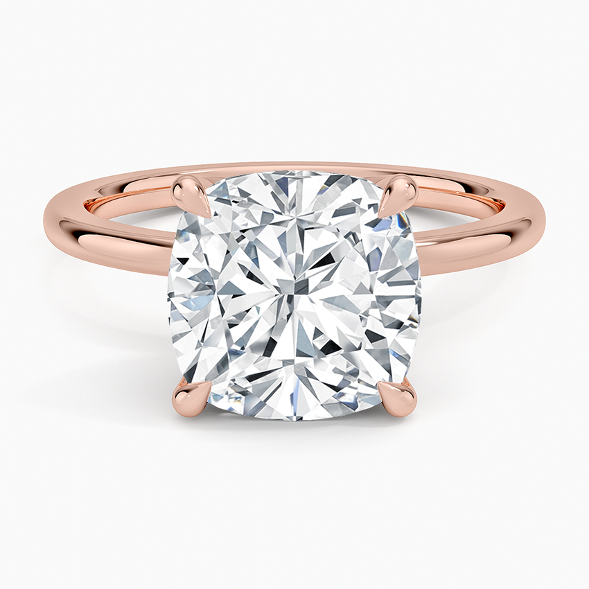 4.15 Karat Cushion Kesim Hidden Halo Tasarım Tektaş Laboratuvar Pırlanta Yüzük - Delora - Bold Diamonds