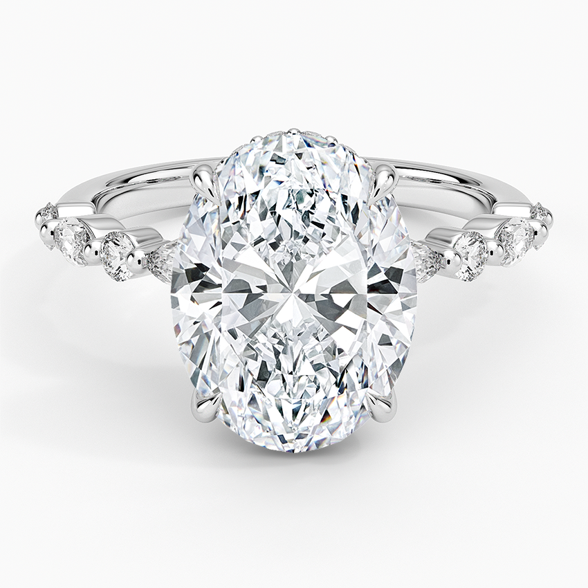 1.60 Carat Princess Halo Design Solitaire Lab Diamond Ring 18K - Florina 