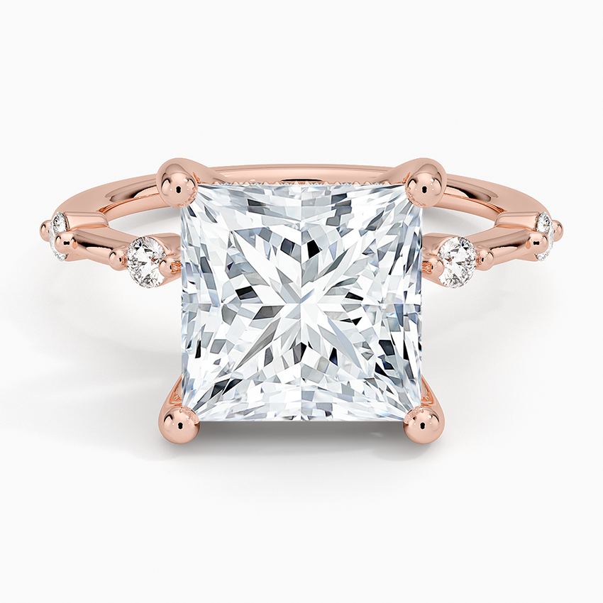 4.20 Prenses Kesim Hidden Halo Tasarım Tektaş Laboratuvar Pırlanta Yüzük - Zelora