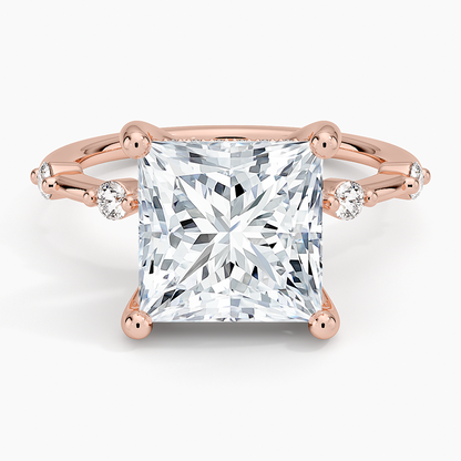 4.20 Prenses Kesim Hidden Halo Tasarım Tektaş Laboratuvar Pırlanta Yüzük - Zelora