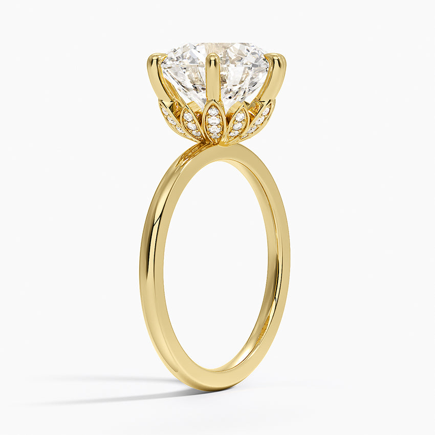 Altı Tırnak 4.15 Karat Hidden Halo Tasarım Tektaş Laboratuvar Pırlanta Yüzük - Delora - Bold Diamonds