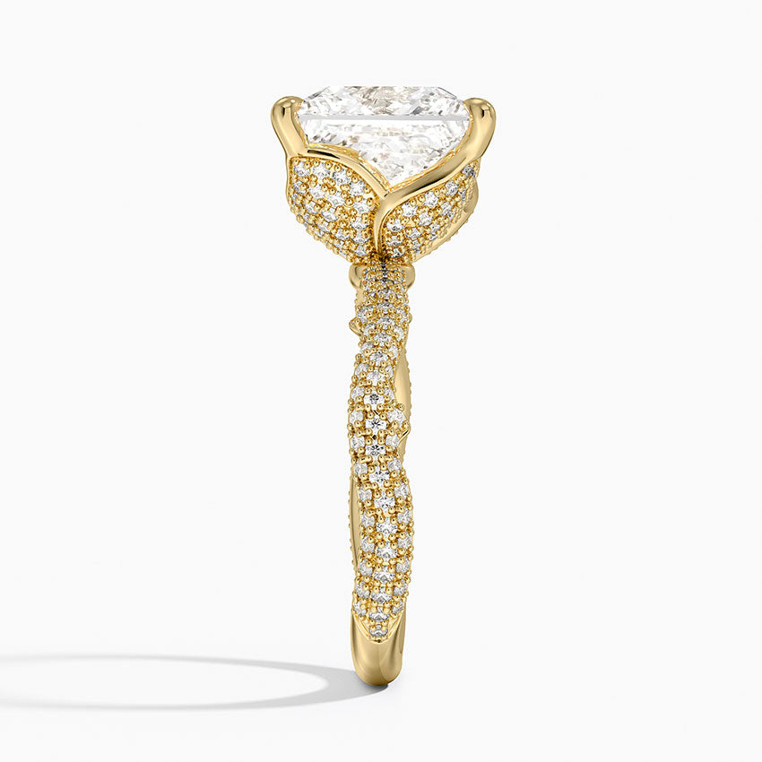 4.75 Karat Prenses Kesim Hidden Halo Tasarım Tektaş Laboratuvar Pırlanta Yüzük - Sorrento