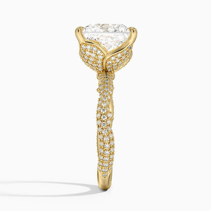 4.75 Prenses Kesim Hidden Halo Tasarım Tektaş Laboratuvar Pırlanta Yüzük - Filara