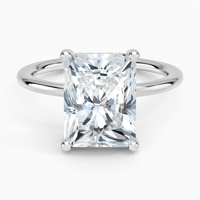 4.10 Radiant Kesim Hidden Halo Tasarım Tektaş Laboratuvar Pırlanta Yüzük - Melara