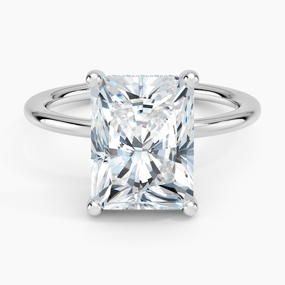 4.10 Radiant Kesim Hidden Halo Tasarım Tektaş Laboratuvar Pırlanta Yüzük - Melara