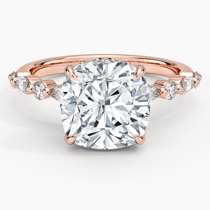 1.60 Carat Princess Halo Design Solitaire Lab Diamond Ring 18K - Florina 