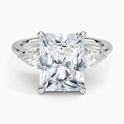 1.60 Carat Princess Halo Design Solitaire Lab Diamond Ring 18K - Florina 