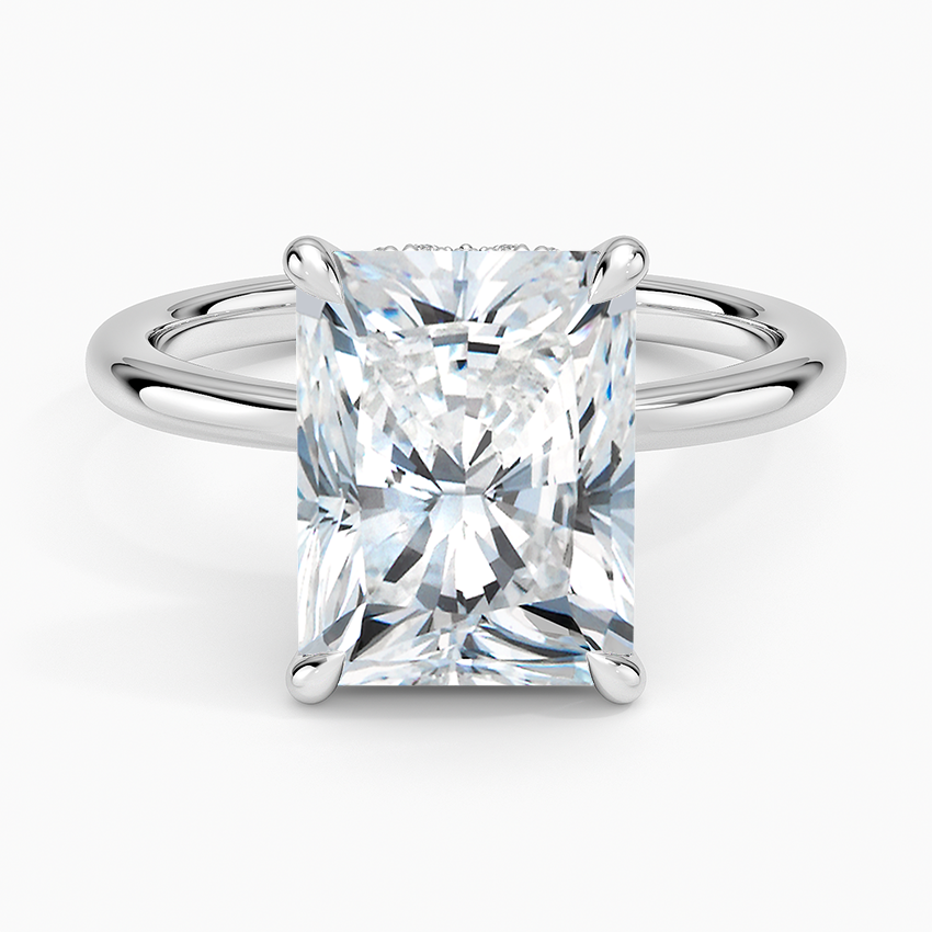 4.15 Radiant Kesim Hidden Halo Tasarım Tektaş Laboratuvar Pırlanta Yüzük - Vilora