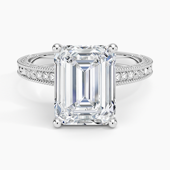 4.15 Karat Emerald Kesim Hidden Halo Tasarım Tektaş Laboratuvar Pırlanta Yüzük - Venice