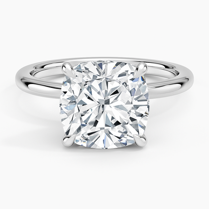 4.15 Cushion Kesim Hidden Halo Tasarım Tektaş Laboratuvar Pırlanta Yüzük - Vilora