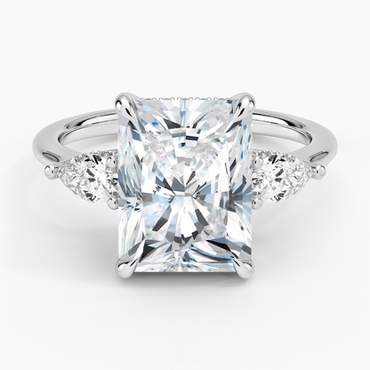 4.50 Radiant Kesim Hidden Halo Tasarım Tektaş Laboratuvar Pırlanta Yüzük - Nilora