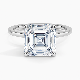 4.15 Karat Asscher Kesim Hidden Halo Tasarım Tektaş Laboratuvar Pırlanta Yüzük - Valencia