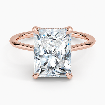 4.10 Radiant Kesim Hidden Halo Tasarım Tektaş Laboratuvar Pırlanta Yüzük - Tilora