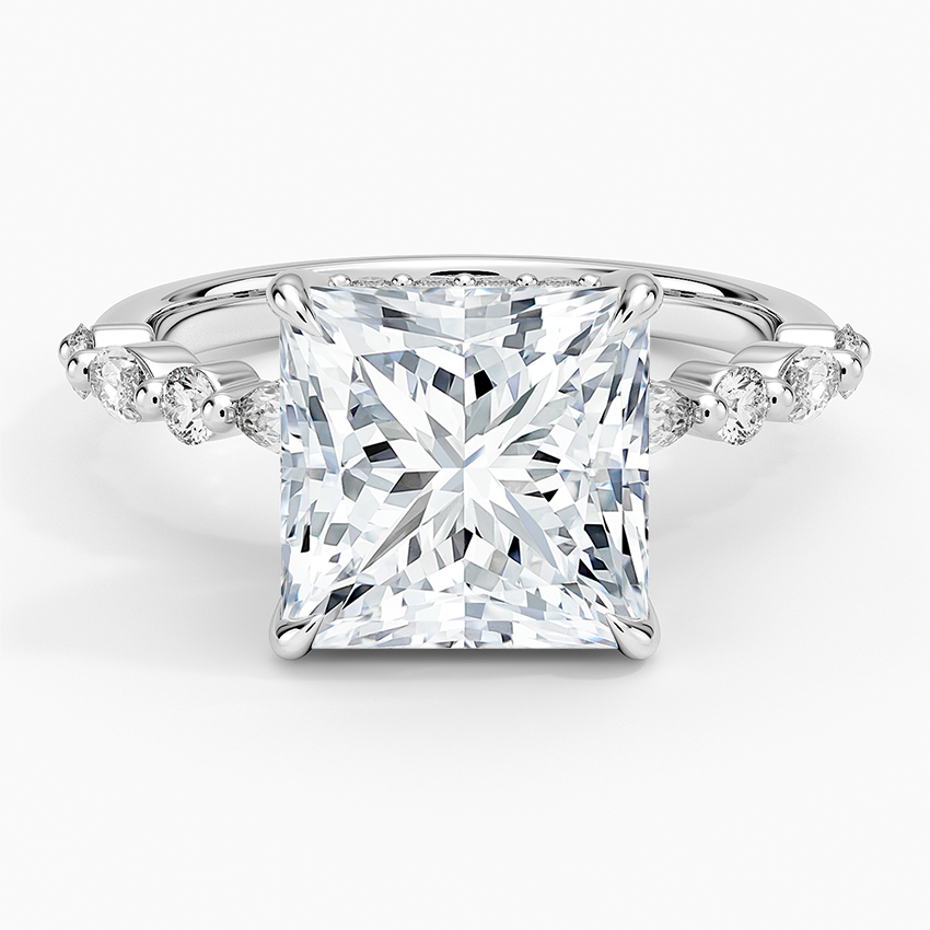 1.60 Carat Princess Halo Design Solitaire Lab Diamond Ring 18K - Florina 